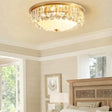 Copper Led Crystal Ceiling Lamp For Bedroom Living Room