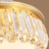 Copper Led Crystal Ceiling Lamp For Bedroom Living Room