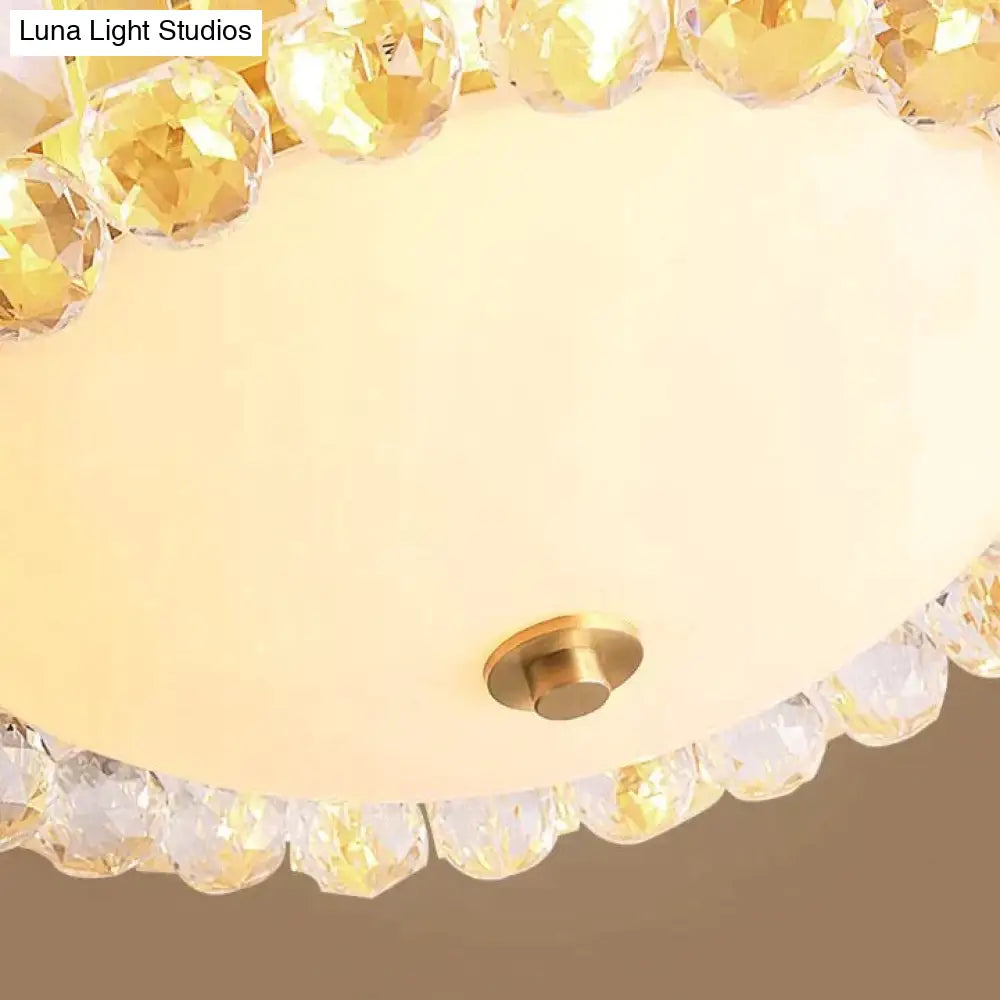 Copper Led Crystal Ceiling Lamp For Bedroom Living Room