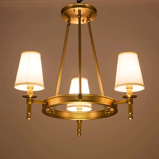 Lustre rond en cuivre à 6 - 8 lumières pour chambre à coucher, cuisine, salle à manger, salon