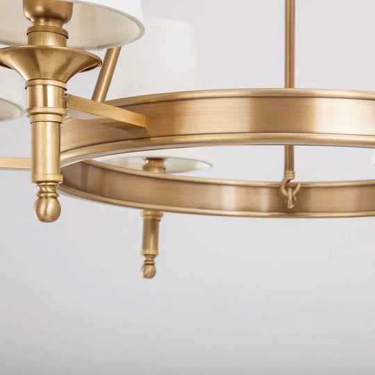 Lustre rond en cuivre à 6 - 8 lumières pour chambre à coucher, cuisine, salle à manger, salon