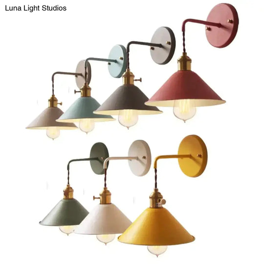 Copper Wall Lamp Nordic Macaron Color Childrens Room Bedside Creative Personality Lamps