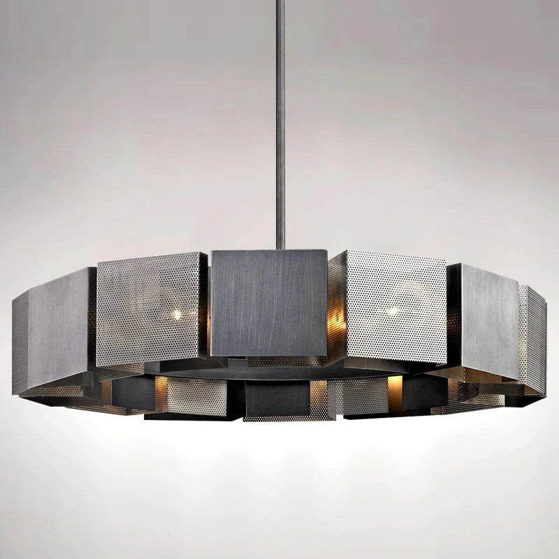 Cora Postmodern Luxury Black Metal Iron art Round Chandelier