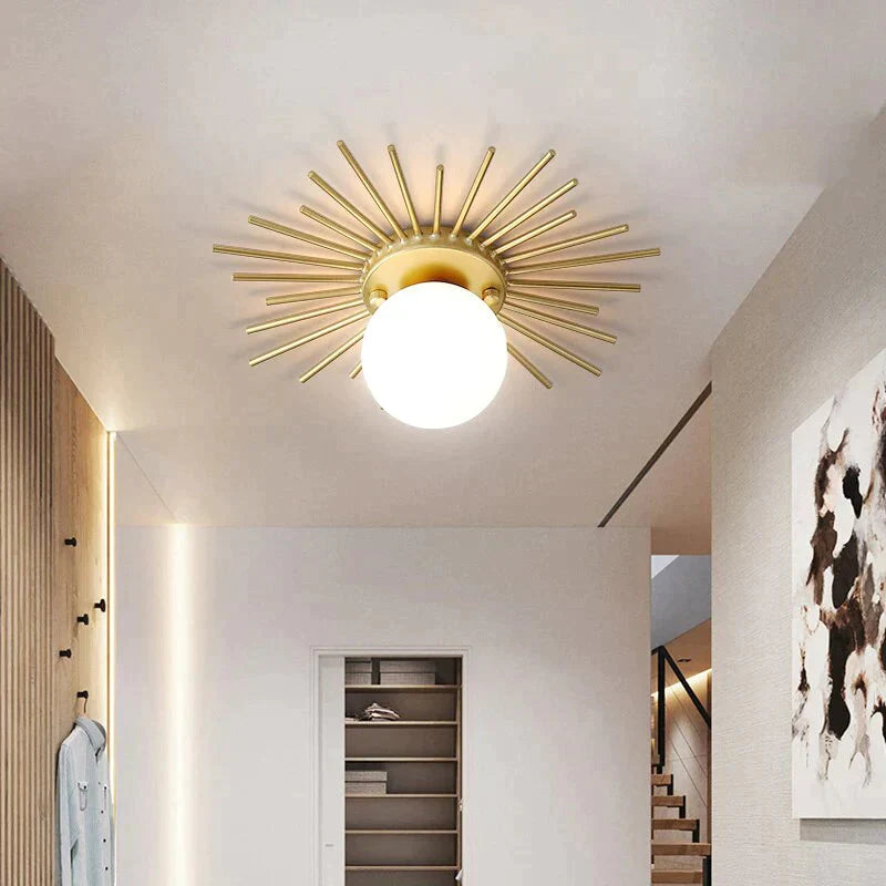 Corridor Lights Aisle Creative Nordic Minimalist Modern Balcony All Copper Crystal Ceiling Home Porc