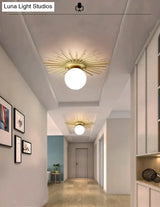 Corridor Lights Aisle Creative Nordic Minimalist Modern Balcony All Copper Crystal Ceiling Home