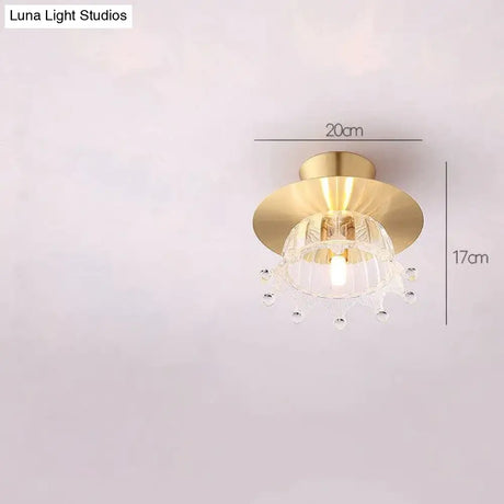 Corridor Lights Aisle Creative Nordic Minimalist Modern Balcony All Copper Crystal Ceiling Home Porc