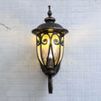 Country Clear Seeded Glass Wall Mount Lamp With Black Pinecone Design