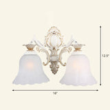 Country Style Frosted Glass Wall Lamp - Hallway Sconce Lighting Fixture 2 / Beige Saucer