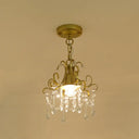 Country Style Gold Pendant Light With Crystal Accent For Corridors / C