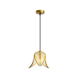 Country Style Gold Pendant Light With Crystal Accent For Corridors / G