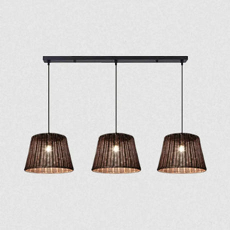 Country-Style Pendant Light With Rattan Shade For Restaurants - Brown Cone Design 3 /