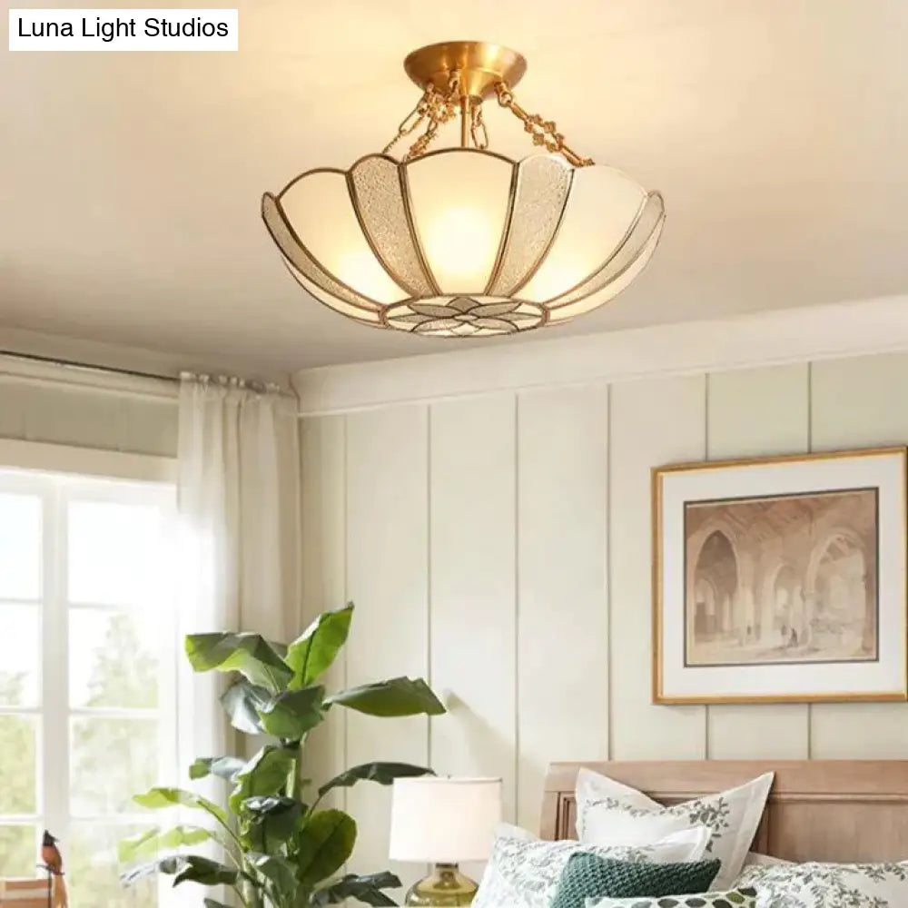 Country Style Room Living Copper Ceiling Lamp