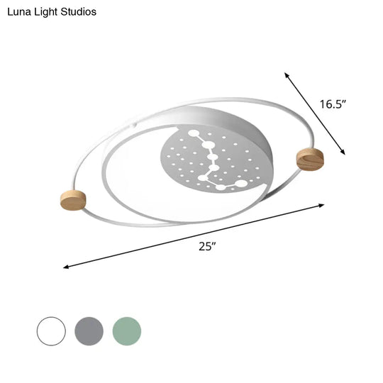 Creative Acrylic Led Flushmount Lighting: Gray/Green/White Ceiling Light With Star Pattern