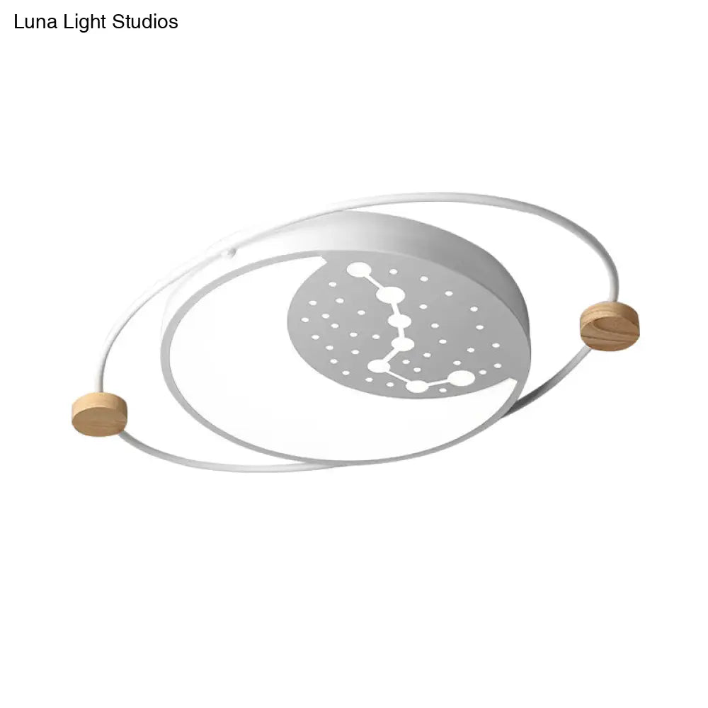 Creative Acrylic Led Flushmount Lighting: Gray/Green/White Ceiling Light With Star Pattern