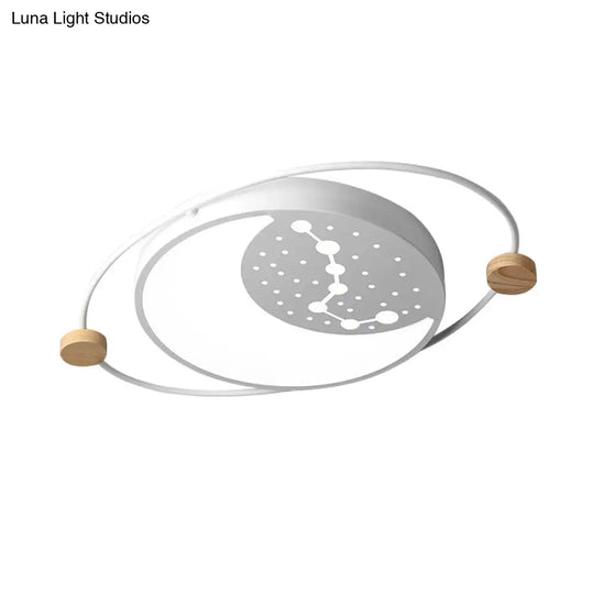 Creative Acrylic Led Flushmount Lighting: Gray/Green/White Ceiling Light With Star Pattern