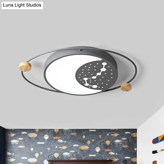 Creative Acrylic Led Flushmount Lighting: Gray/Green/White Ceiling Light With Star Pattern