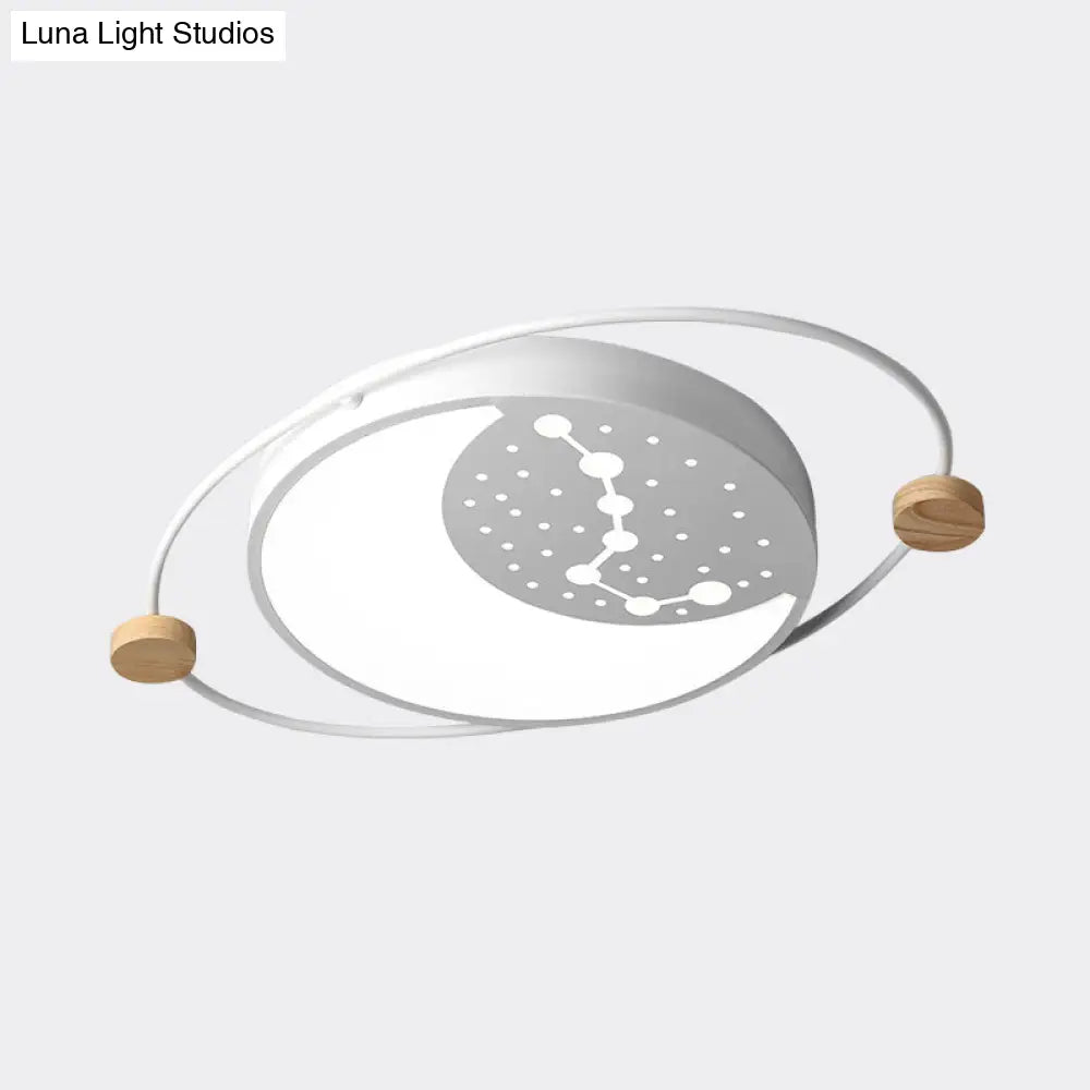 Creative Acrylic Led Flushmount Lighting: Gray/Green/White Ceiling Light With Star Pattern