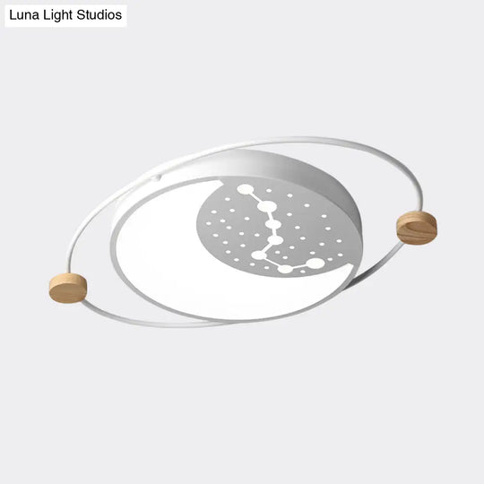 Creative Acrylic Led Flushmount Lighting: Gray/Green/White Ceiling Light With Star Pattern