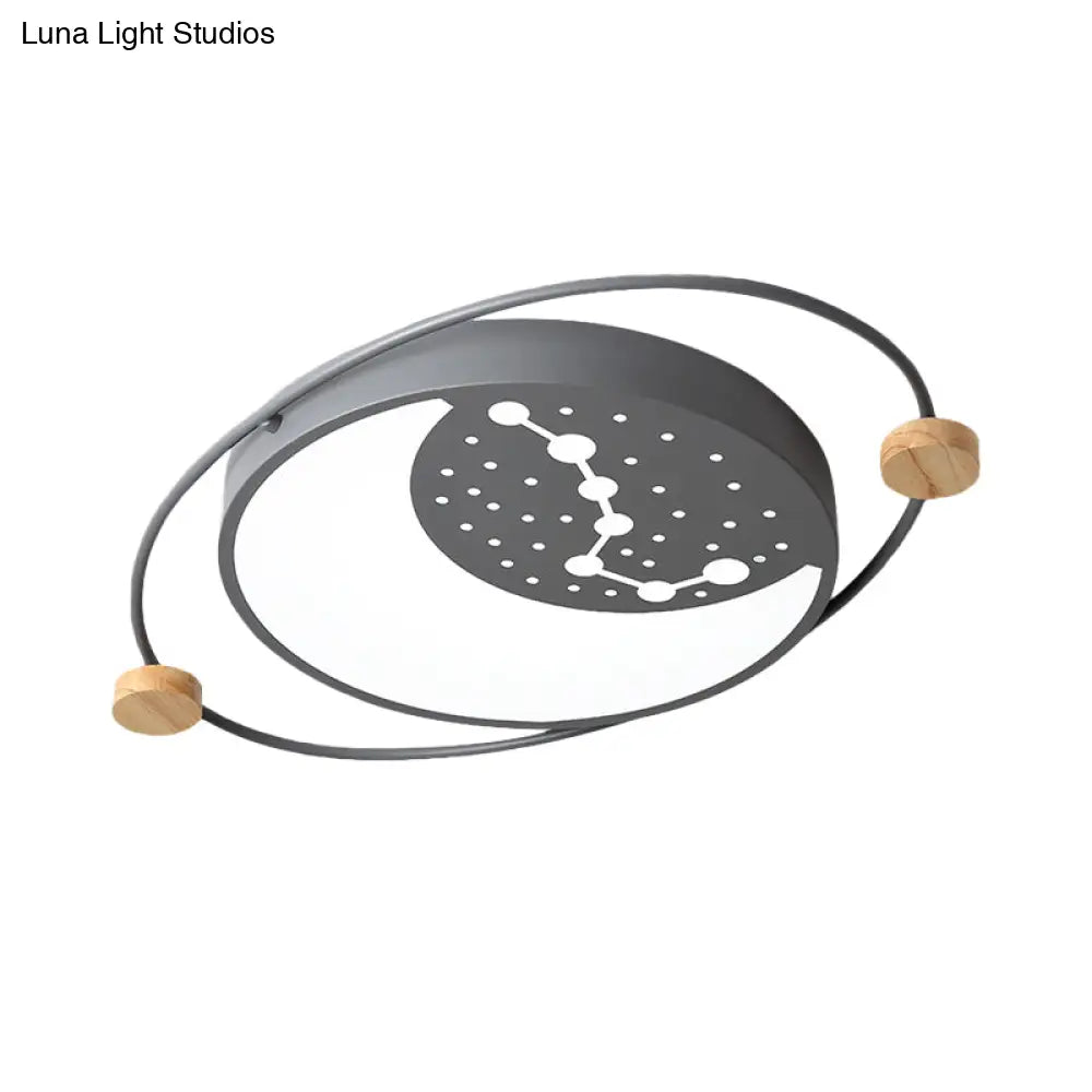 Creative Acrylic Led Flushmount Lighting: Gray/Green/White Ceiling Light With Star Pattern