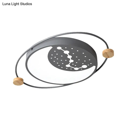 Creative Acrylic Led Flushmount Lighting: Gray/Green/White Ceiling Light With Star Pattern