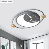 Creative Acrylic Led Flushmount Lighting: Gray/Green/White Ceiling Light With Star Pattern