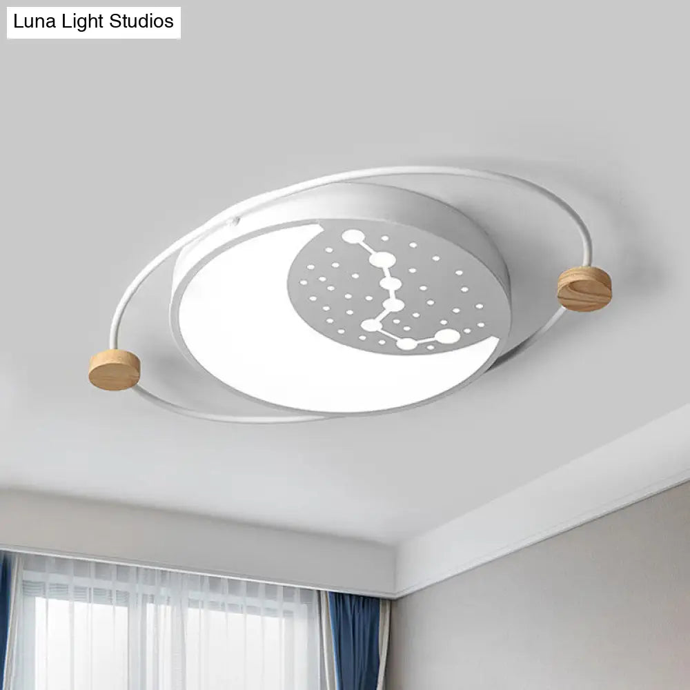 Creative Acrylic Led Flushmount Lighting: Gray/Green/White Ceiling Light With Star Pattern White