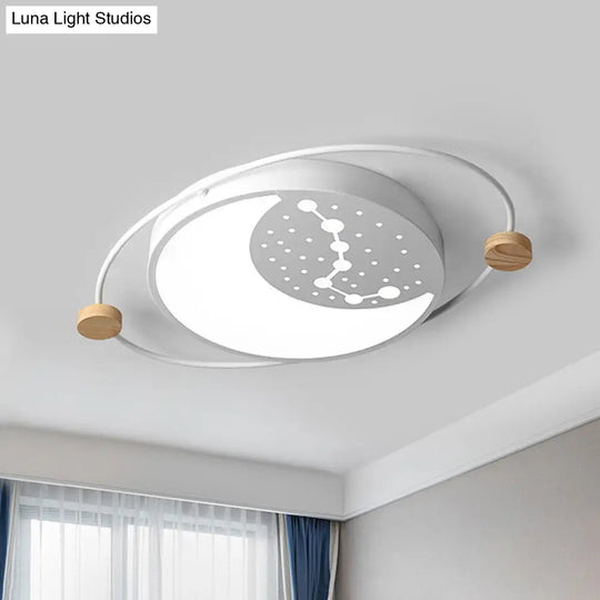 Creative Acrylic Led Flushmount Lighting: Gray/Green/White Ceiling Light With Star Pattern White