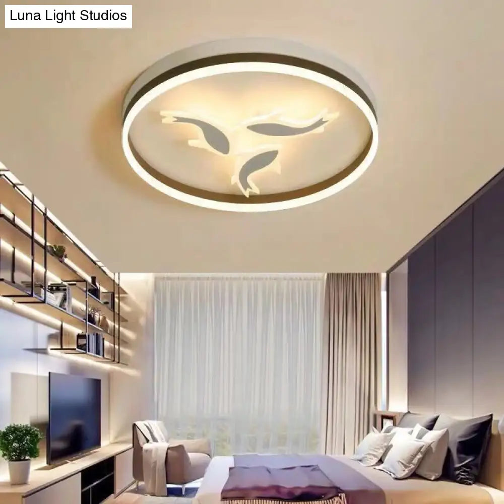 Creative Acrylic Ring Led Ceiling Light With Swimming Fish Ideal For Baby Room