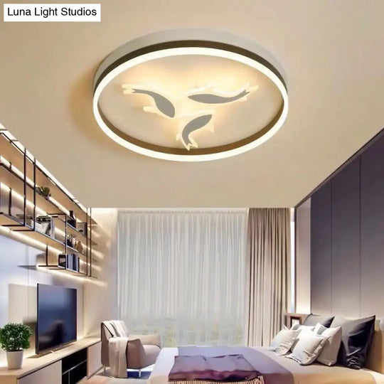 Creative Acrylic Ring Led Ceiling Light With Swimming Fish Ideal For Baby Room