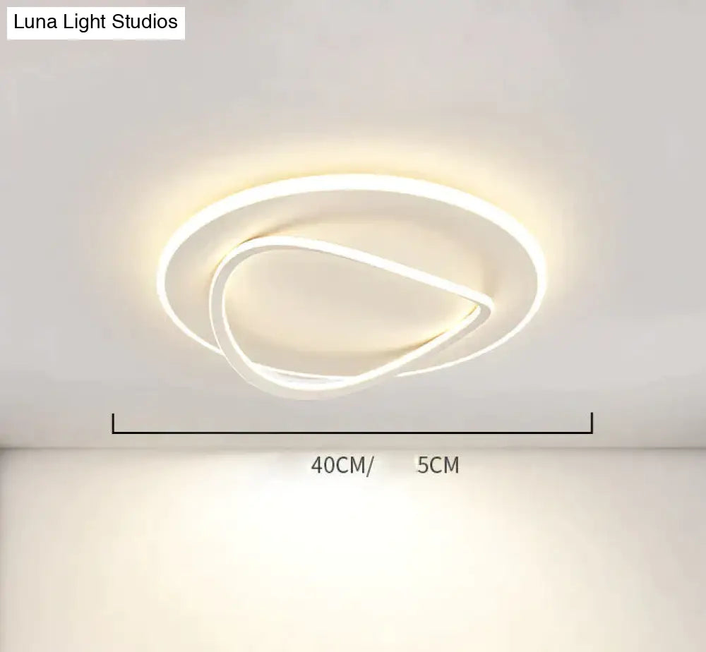 Creative Bedroom Master Lamp Minimalist Round Restaurant Room Ceiling Led Lamps White / Dia40Cm Warm