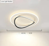 Creative Bedroom Master Lamp Minimalist Round Restaurant Room Ceiling Led Lamps Black / Dia40Cm Warm