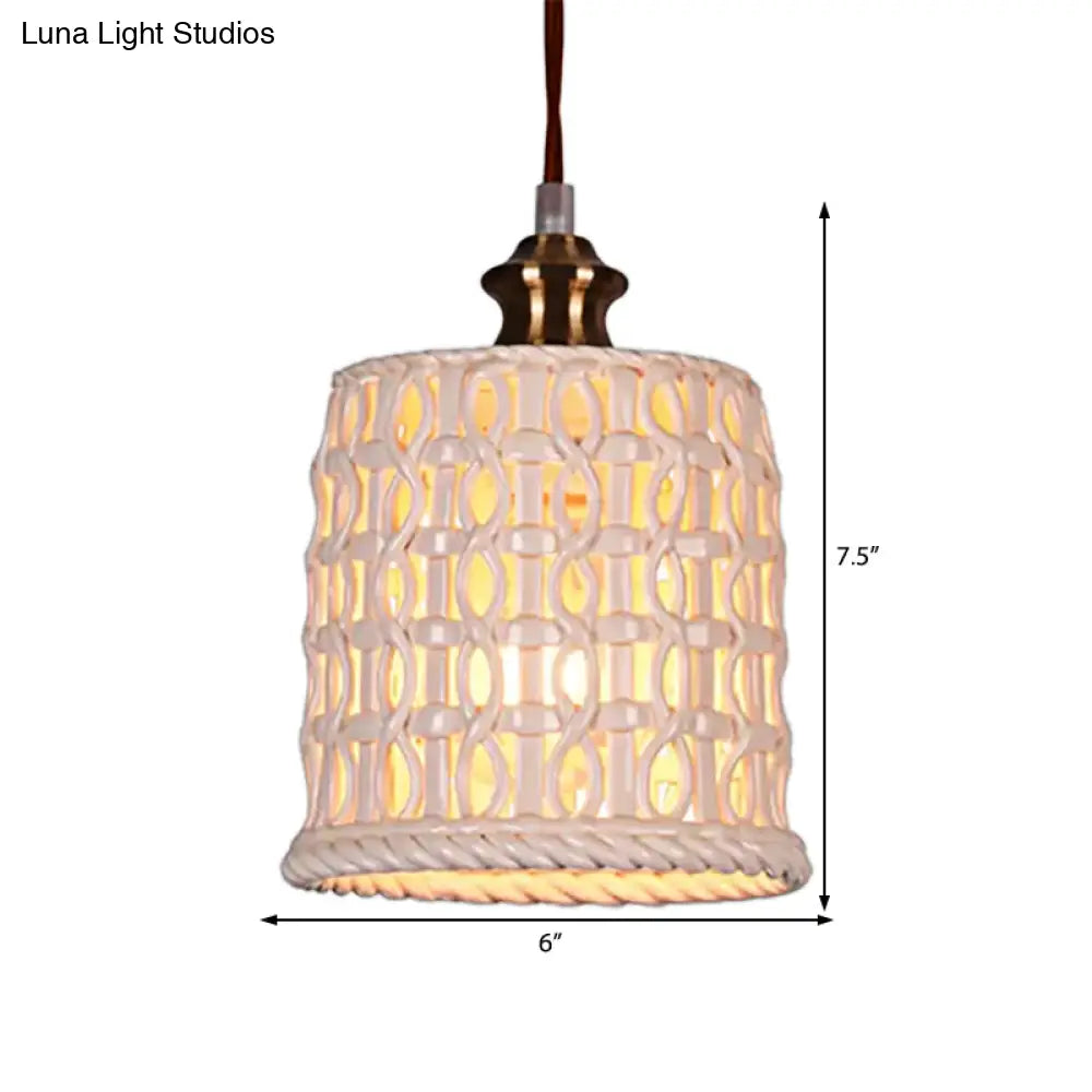 Creative Ceramic Suspension Light - Cafe Restaurant Hanging Basket Design