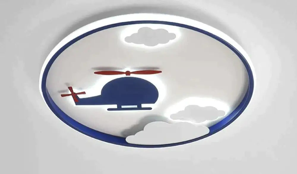 Creative Cloud Plane Bedroom Ceiling Lamp 42Cm White Light