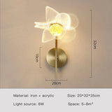 Creative Floral Decorative Gold Led Wall Lamp For Bedroom Bedside Living Room Lighting Fixture