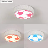 Creative Metal Soccer Ceiling Light For Kids Bedroom And Bathroom - Flush Mount Sport Lighting