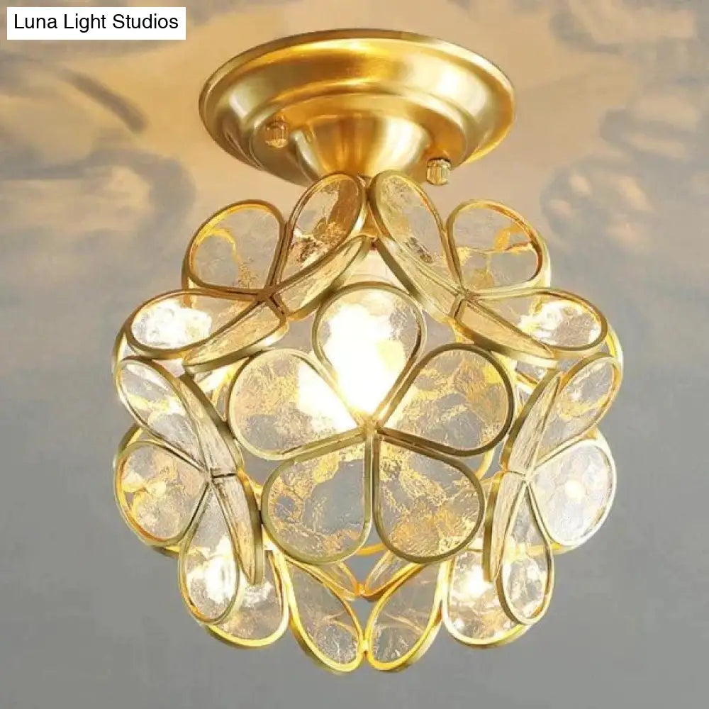 Creative Personality Flower Corridor Room Full Copper Ceiling Lamp