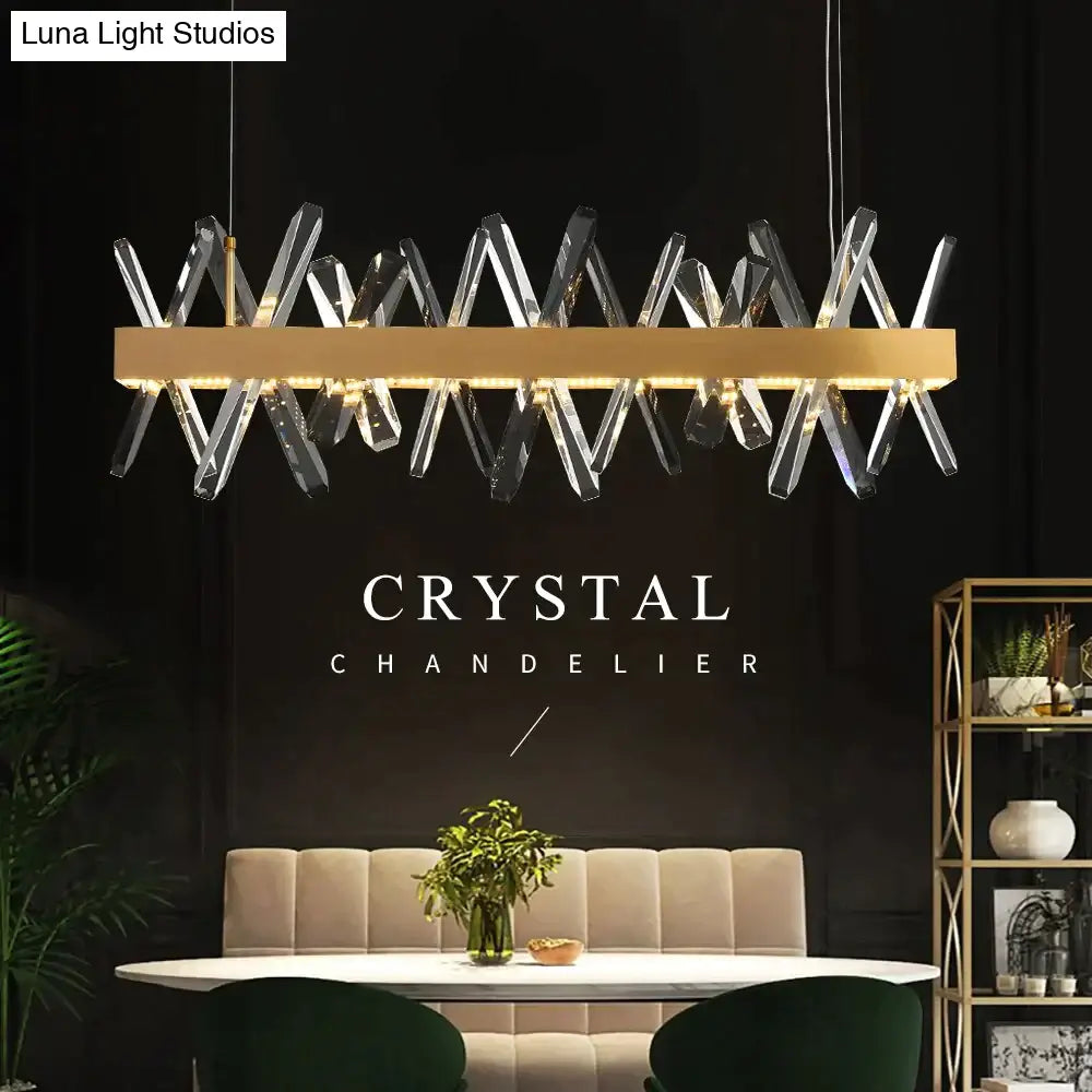 Crysta - Modern Crystal Chandelier For Living Room Dining Kitchen Island Lamp
