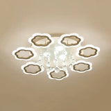 Crystal Ball Led Flush Mount Ceiling Light For Adult Bedroom - Elegant Petal Design In White 7 /
