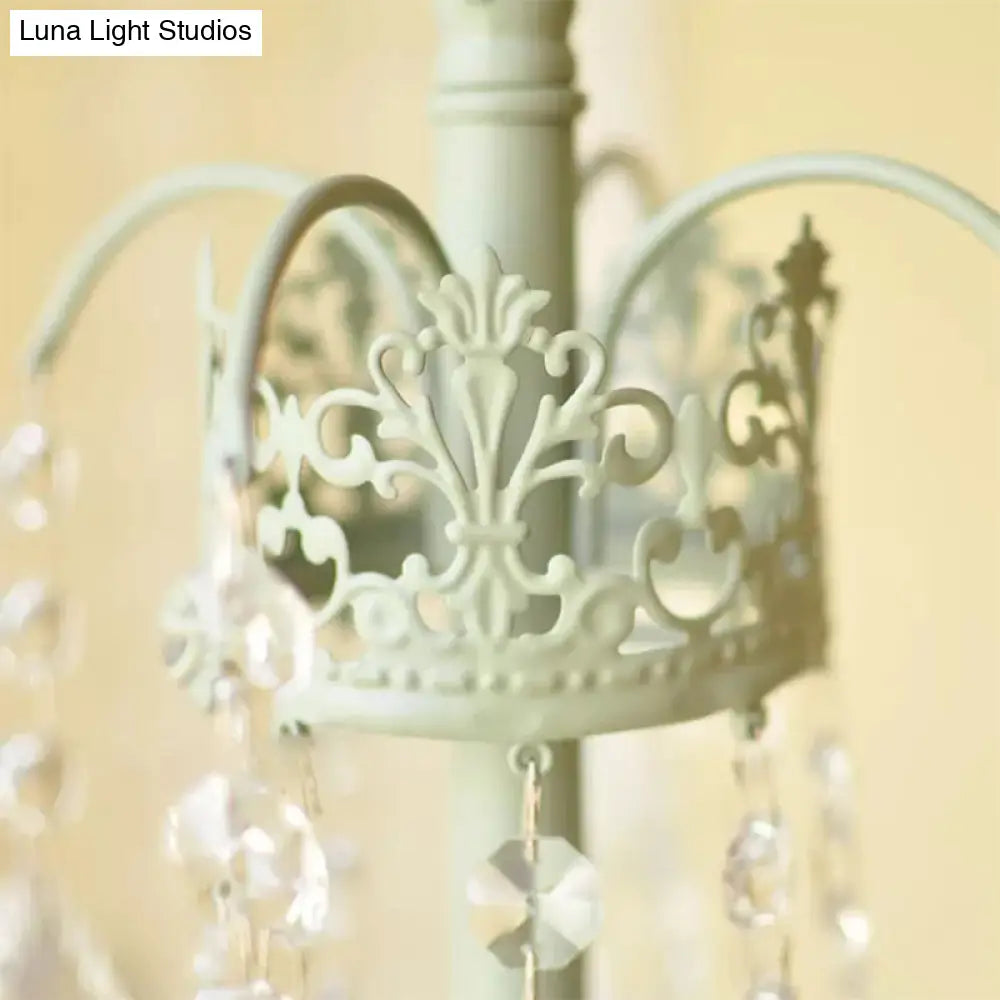 Crystal Bead Metal Table Light - Traditional Style Desk Lamp For Living Room