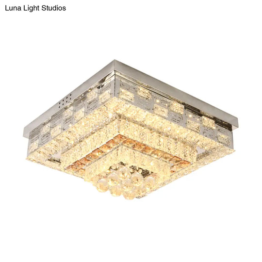 Crystal Ceiling Mount Led Flush Lamp With Contemporary Design
