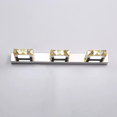 Crystal Circle Vanity Wall Light - Modern Minimalist Style For A Stylish Look 3 / Champagne Square