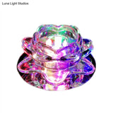 Crystal Clear Lotus Flush Mount Led Light - Minimalist Ceiling Fixture For Passageway