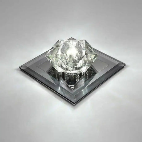 Crystal Gem Led Ceiling Light For Foyers And Hallways - Simple Stylish Flush Mount Black / 7’ White