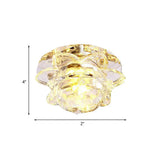 Crystal Led Flower Ceiling Light For Porch - Flush Mount With Warm/White/Multi-Color Options