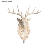 Deer Shaped Wall Mounted Light With Hand-Cut Crystal Shade - Cottage Style Sconce 1 Bulb