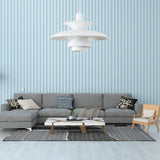 Designer Tiered Pendant Light With Metal Shade - Stylish Ceiling Hanging White / 12’
