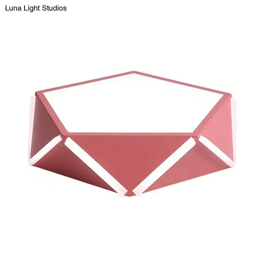 Diamond Acrylic Led Ceiling Lamp - Cafe Pentagon Macaron Style