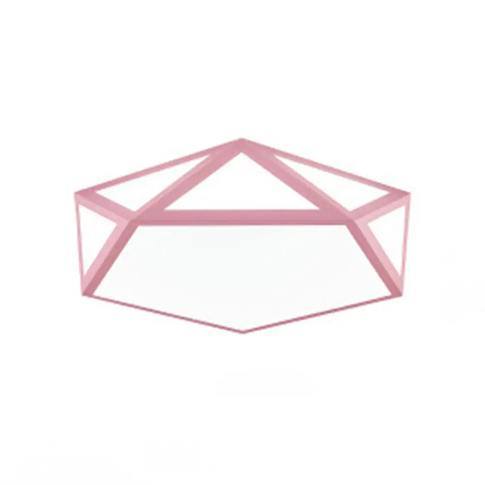 Diamond Nordic Led Ceiling Lamp For Bedroom - Flush Mount Style Pink / 16.5 White