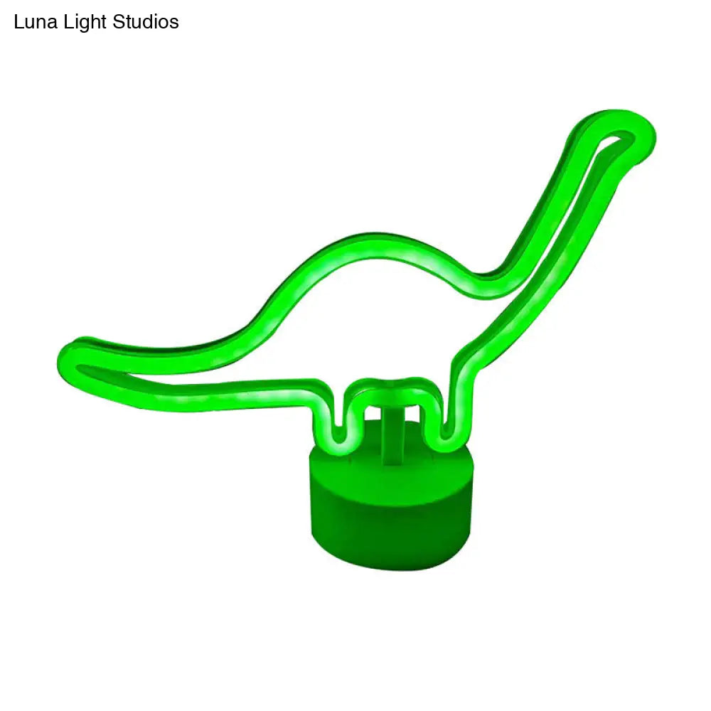 Dinosaur Led Table Lamp For Boys Bedroom - Minimalist White Nightstand Light