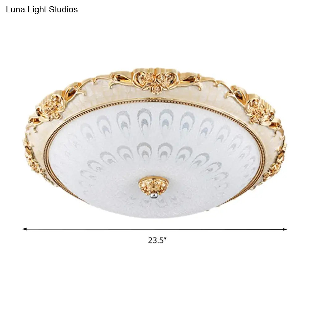 Dome Flush Mount Led Ceiling Light In Modern White Glass - 8/12/16 Wide Gold/Silver Finish White/3